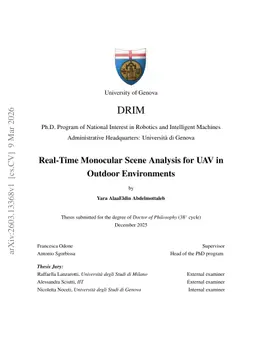 Real-Time Monocular Scene Analysis for UAV in Outdoor Environments