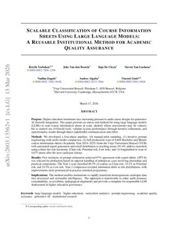 Scalable Classification of Course Information Sheets Using Large Language Models: A Reusable Institutional Method for Academic Quality Assurance