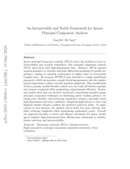 An Interpretable and Stable Framework for Sparse Principal Component Analysis