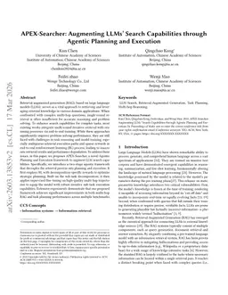 APEX-Searcher: Augmenting LLMs' Search Capabilities through Agentic Planning and Execution