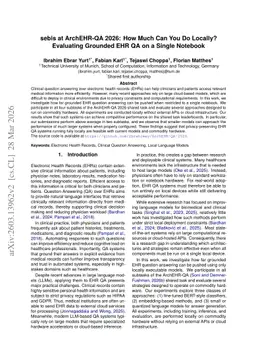 sebis at ArchEHR-QA 2026: How Much Can You Do Locally? Evaluating Grounded EHR QA on a Single Notebook