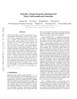 PosterIQ: A Design Perspective Benchmark for Poster Understanding and Generation