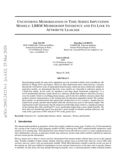 Uncovering Memorization in Timeseries Imputation models: LBRM Membership Inference and its link to attribute Leakage