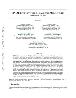 RVLM: Recursive Vision-Language Models with Adaptive Depth