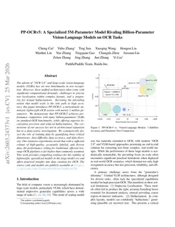 PP-OCRv5: A Specialized 5M-Parameter Model Rivaling Billion-Parameter Vision-Language Models on OCR Tasks
