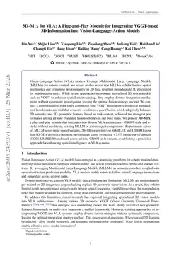 3D-Mix for VLA: A Plug-and-Play Module for Integrating VGGT-based 3D Information into Vision-Language-Action Models