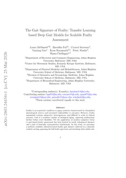 The Gait Signature of Frailty: Transfer Learning based Deep Gait Models for Scalable Frailty Assessment