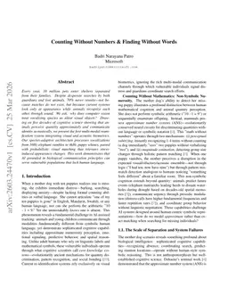 Counting Without Numbers \& Finding Without Words