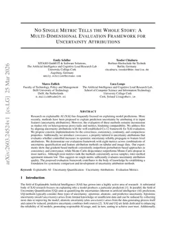 No Single Metric Tells the Whole Story: A Multi-Dimensional Evaluation Framework for Uncertainty Attributions