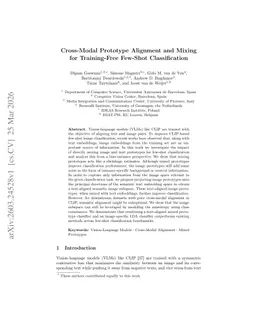 Cross-Modal Prototype Alignment and Mixing for Training-Free Few-Shot Classification