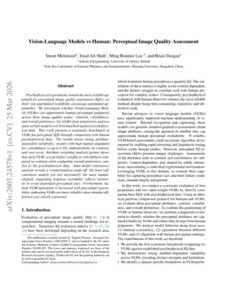 Vision-Language Models vs Human: Perceptual Image Quality Assessment