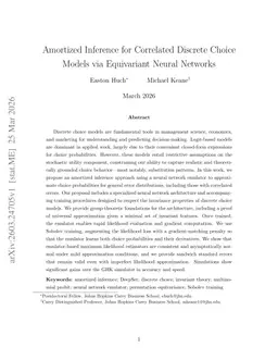 Amortized Inference for Correlated Discrete Choice Models via Equivariant Neural Networks