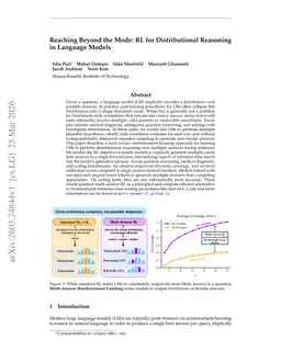Reaching Beyond the Mode: RL for Distributional Reasoning in Language Models