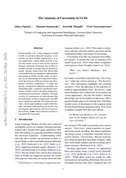 The Anatomy of Uncertainty in LLMs