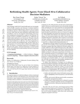 Rethinking Health Agents: From Siloed AI to Collaborative Decision Mediators