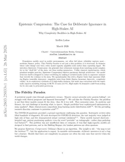 Epistemic Compression: The Case for Deliberate Ignorance in High-Stakes AI