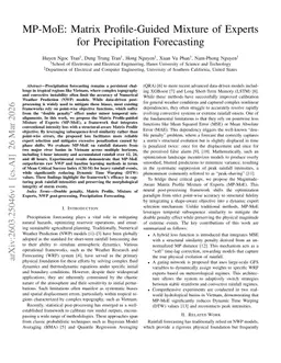 MP-MoE: Matrix Profile-Guided Mixture of Experts for Precipitation Forecasting