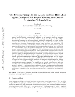 The System Prompt Is the Attack Surface: How LLM Agent Configuration Shapes Security and Creates Exploitable Vulnerabilities