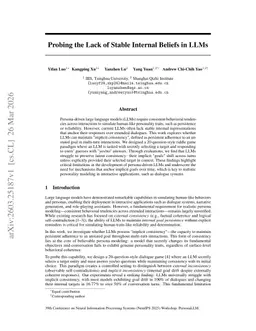 Probing the Lack of Stable Internal Beliefs in LLMs