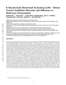 A Decade-Scale Benchmark Evaluating LLMs' Clinical Practice Guidelines Detection and Adherence in Multi-turn Conversations
