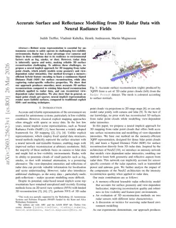 Accurate Surface and Reflectance Modelling from 3D Radar Data with Neural Radiance Fields