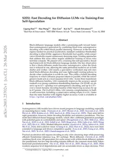S2D2: Fast Decoding for Diffusion LLMs via Training-Free Self-Speculation