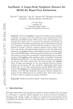 AnyHand: A Large-Scale Synthetic Dataset for RGB(-D) Hand Pose Estimation