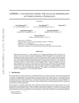 LEMON: a foundation model for nuclear morphology in Computational Pathology