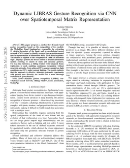 Dynamic LIBRAS Gesture Recognition via CNN over Spatiotemporal Matrix Representation