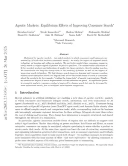 Agentic Markets: Equilibrium Effects of Improving Consumer Search