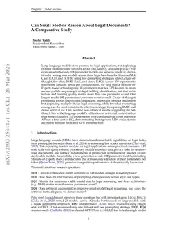 Can Small Models Reason About Legal Documents? A Comparative Study