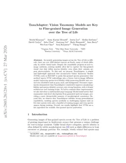 TaxaAdapter: Vision Taxonomy Models are Key to Fine-grained Image Generation over the Tree of Life