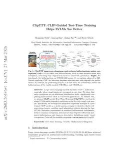 ClipTTT: CLIP-Guided Test-Time Training Helps LVLMs See Better