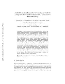 HolisticSemGes: Semantic Grounding of Holistic Co-Speech Gesture Generation with Contrastive Flow-Matching