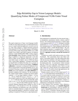 Edge Reliability Gap in Vision-Language Models: Quantifying Failure Modes of Compressed VLMs Under Visual Corruption
