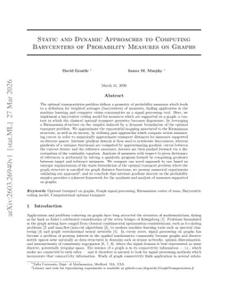 Static and Dynamic Approaches to Computing Barycenters of Probability Measures on Graphs