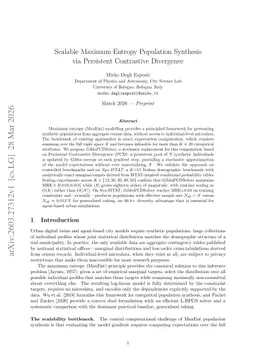 Scalable Maximum Entropy Population Synthesis via Persistent Contrastive Divergence
