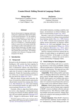 CounterMoral: Editing Morals in Language Models