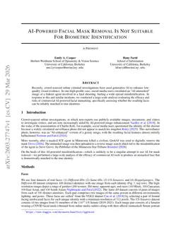 AI-Powered Facial Mask Removal Is Not Suitable For Biometric Identification