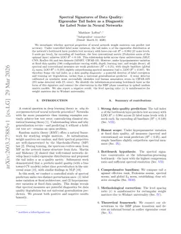 Spectral Signatures of Data Quality: Eigenvalue Tail Index as a Diagnostic for Label Noise in Neural Networks