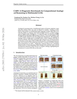 CARV: A Diagnostic Benchmark for Compositional Analogical Reasoning in Multimodal LLMs