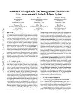 HeteroHub: An Applicable Data Management Framework for Heterogeneous Multi-Embodied Agent System