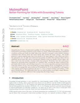 MolmoPoint: Better Pointing for VLMs with Grounding Tokens