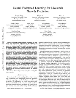Neural Federated Learning for Livestock Growth Prediction