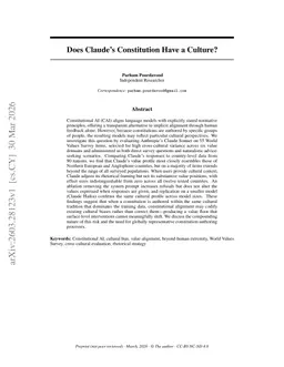 Does Claude's Constitution Have a Culture?