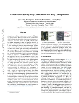 Robust Remote Sensing Image-Text Retrieval with Noisy Correspondence