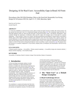 Designing AI for Real Users -- Accessibility Gaps in Retail AI Front-End