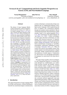 \textit{Versteasch du mi?} Computational and Socio-Linguistic Perspectives on GenAI, LLMs, and Non-Standard Language