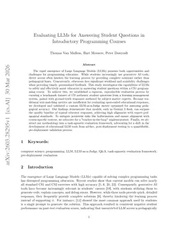 Evaluating LLMs for Answering Student Questions in Introductory Programming Courses