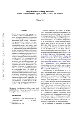 Deep Research of Deep Research: From Transformer to Agent, From AI to AI for Science